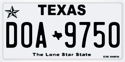 TX license plate DOA9750