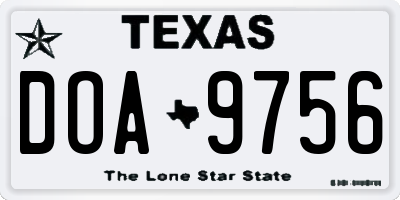 TX license plate DOA9756