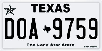 TX license plate DOA9759