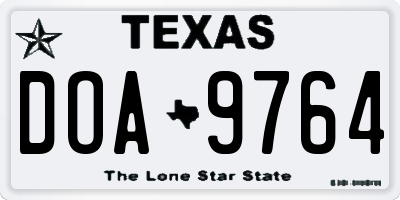 TX license plate DOA9764