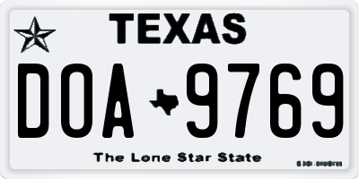 TX license plate DOA9769