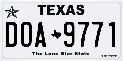TX license plate DOA9771
