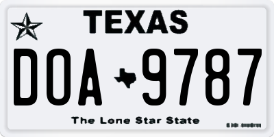 TX license plate DOA9787
