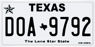 TX license plate DOA9792