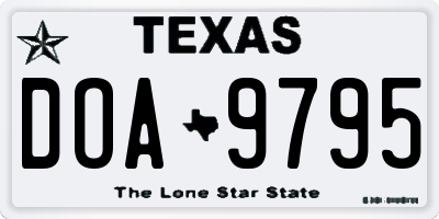TX license plate DOA9795