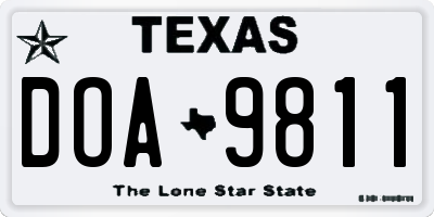 TX license plate DOA9811