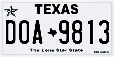 TX license plate DOA9813