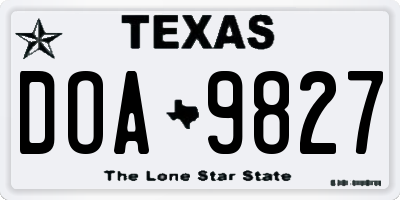 TX license plate DOA9827