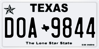 TX license plate DOA9844