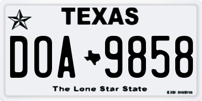 TX license plate DOA9858