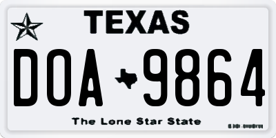 TX license plate DOA9864
