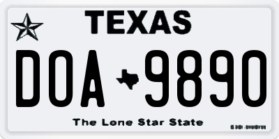 TX license plate DOA9890