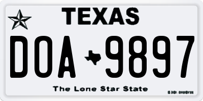 TX license plate DOA9897