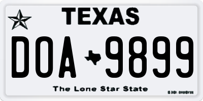 TX license plate DOA9899