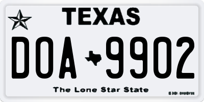 TX license plate DOA9902