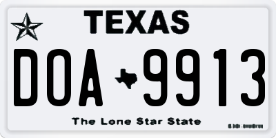 TX license plate DOA9913