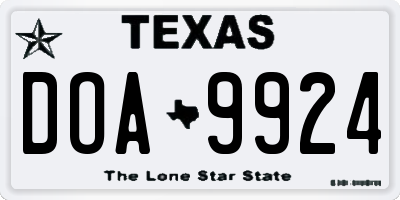 TX license plate DOA9924