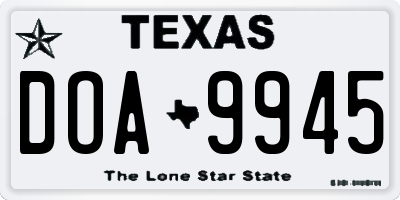 TX license plate DOA9945