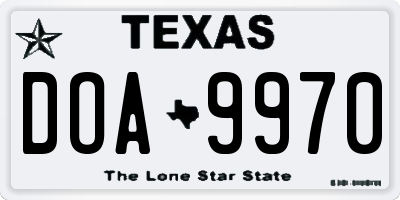 TX license plate DOA9970