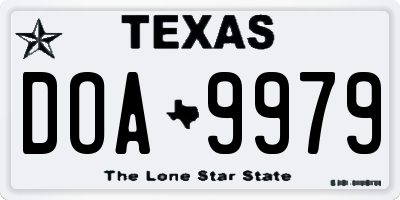TX license plate DOA9979
