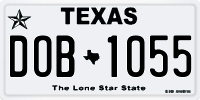 TX license plate DOB1055