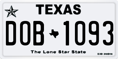 TX license plate DOB1093
