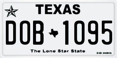 TX license plate DOB1095
