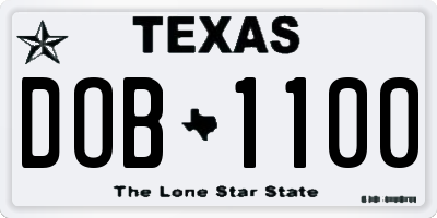 TX license plate DOB1100