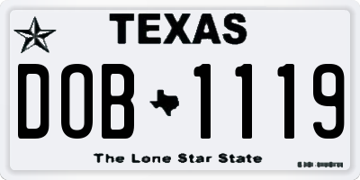 TX license plate DOB1119