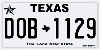 TX license plate DOB1129