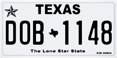 TX license plate DOB1148
