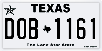 TX license plate DOB1161