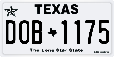 TX license plate DOB1175