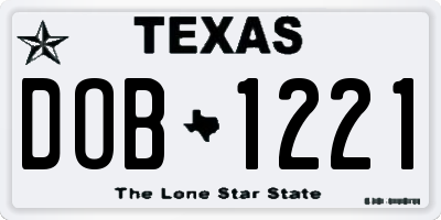 TX license plate DOB1221