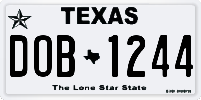 TX license plate DOB1244