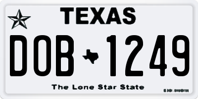 TX license plate DOB1249