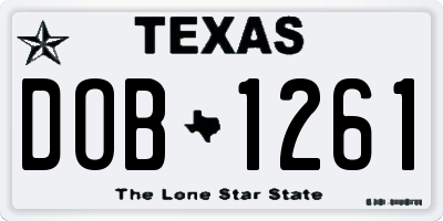 TX license plate DOB1261