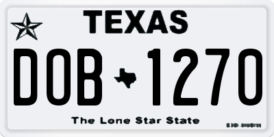 TX license plate DOB1270