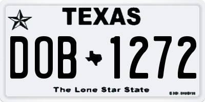 TX license plate DOB1272