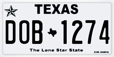 TX license plate DOB1274