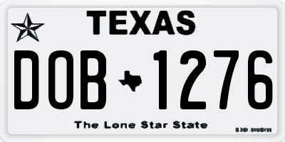 TX license plate DOB1276