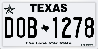 TX license plate DOB1278