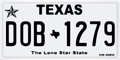TX license plate DOB1279