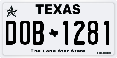 TX license plate DOB1281
