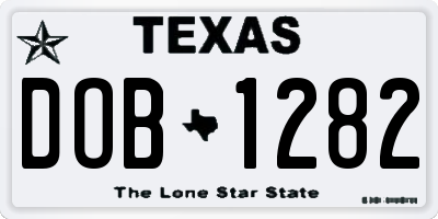 TX license plate DOB1282