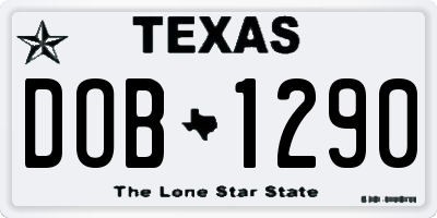 TX license plate DOB1290