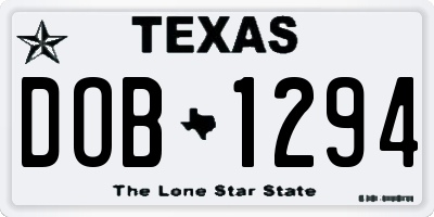 TX license plate DOB1294