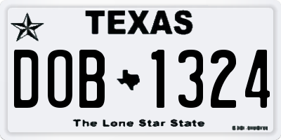 TX license plate DOB1324