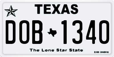 TX license plate DOB1340