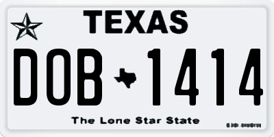TX license plate DOB1414